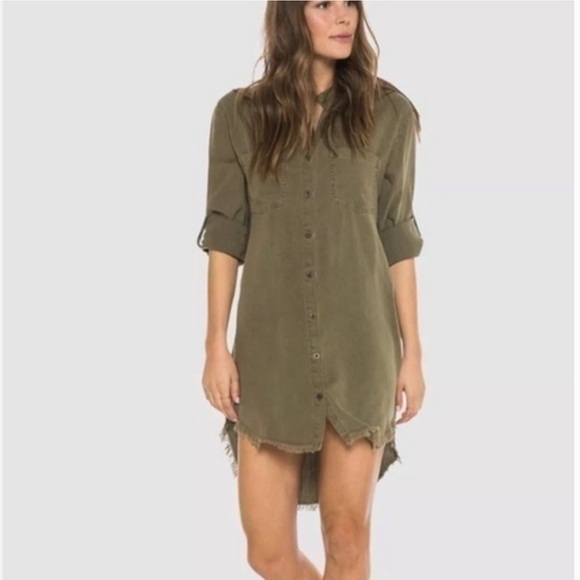 🫒Cloth & Stone Anthro Western Shirt Dress🫒 - Picture 3 of 12